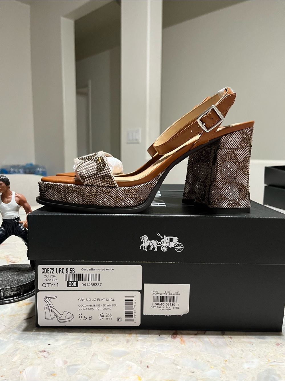 Coach Platform Sandal In Crystal Signature Jacquard NIB - Picture 12 of 13